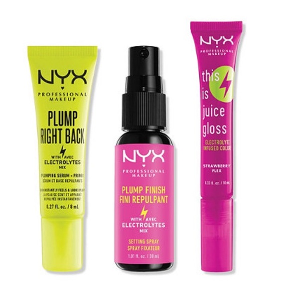 NYX Makeup Nyx 3 Pc Set Plump Right Back Setting Spray Primer This
